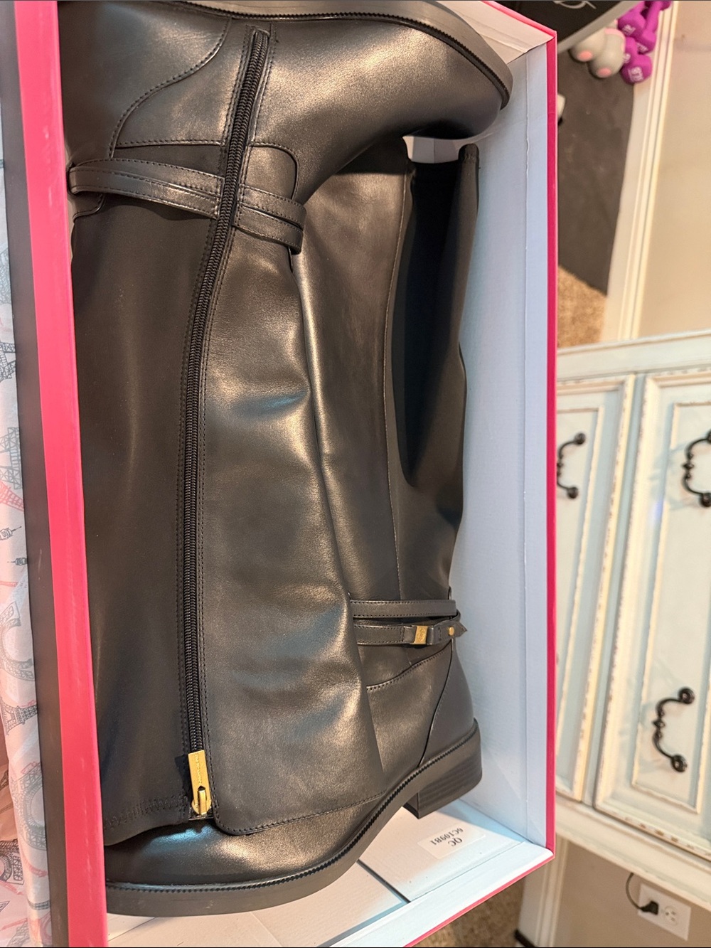 Vince Camuto Black Over-the-Knee Leather Boots